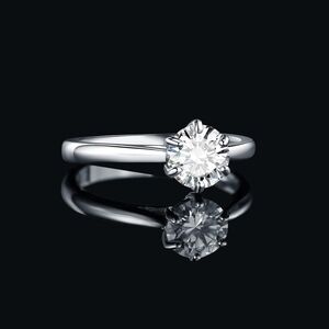 1 CT MOISSANITE DIAMOND 925 STERLING SILVER CLASSIC RING